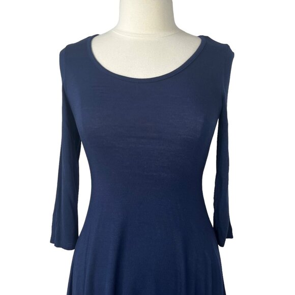 Bailey Blue Womens Dress Blue Scoop Neck Kerchief Hem Size Medium - Picture 3 of 7